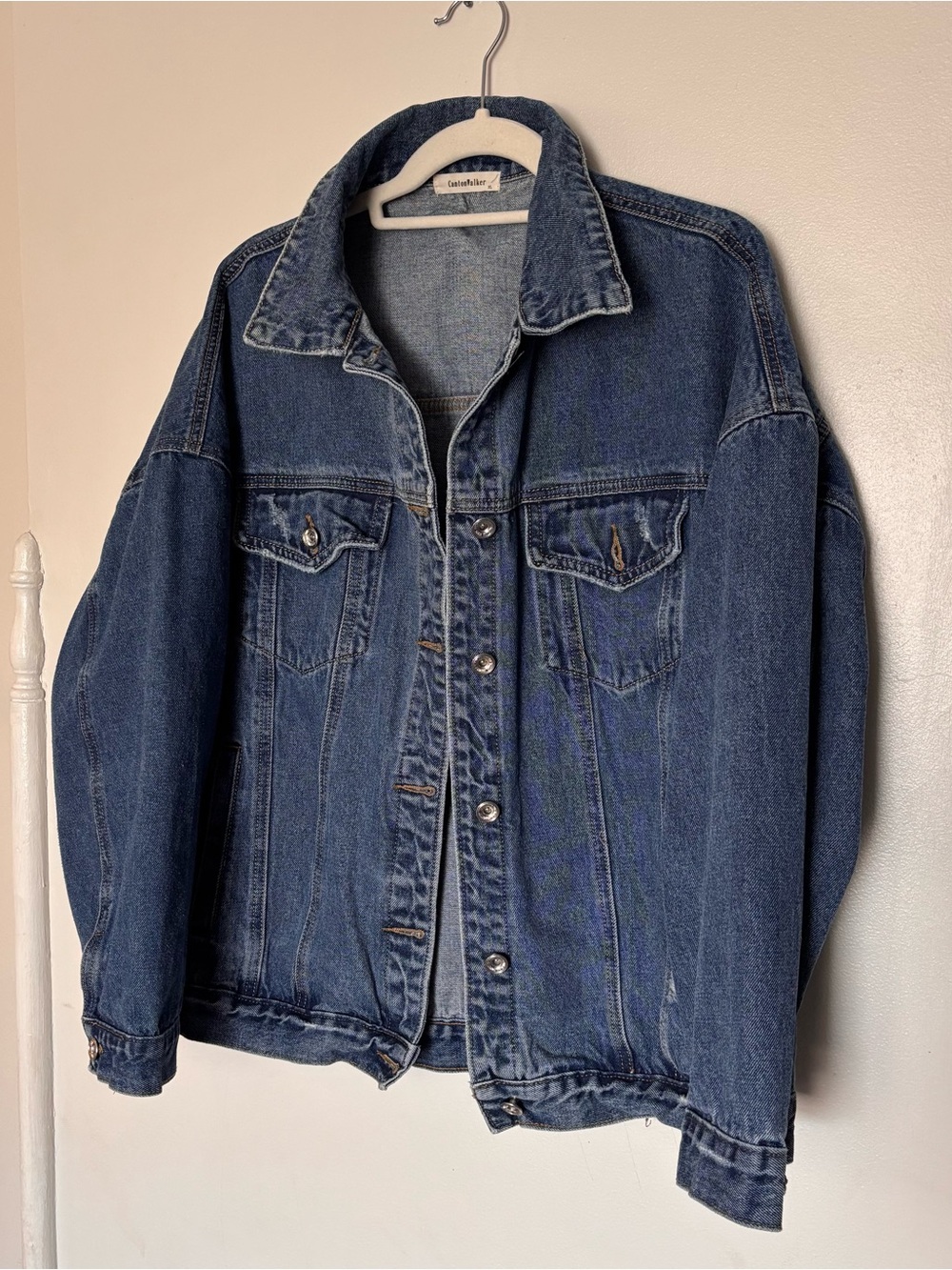 Oversized Jean Jacket Drop Shoulder • Size XL